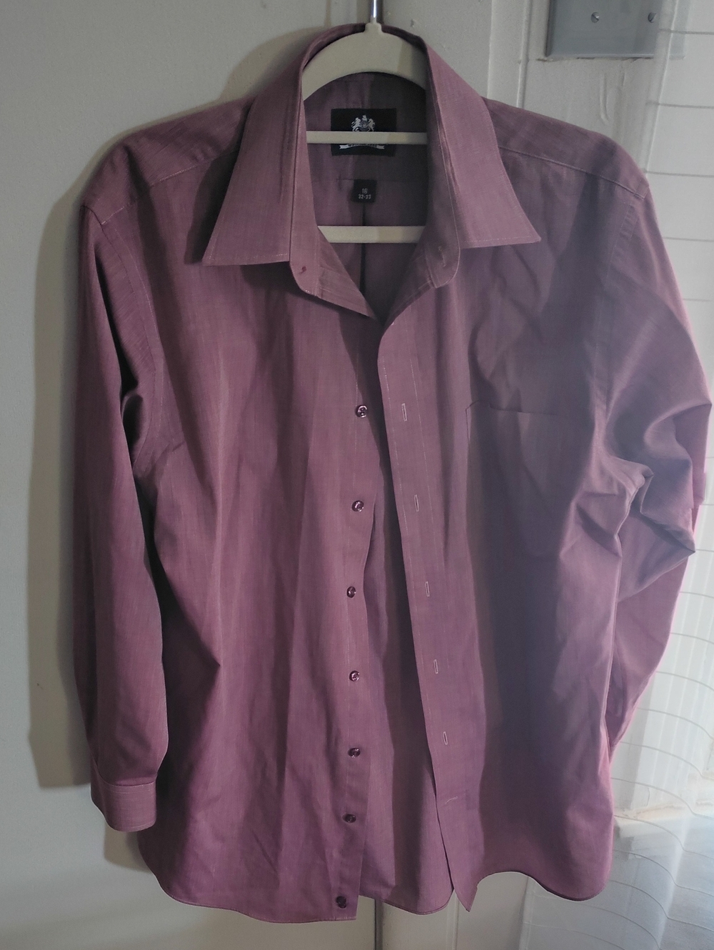 Stafford Men's Plum Dress Shirt - Long Sleeve